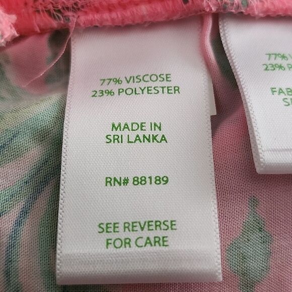 Lilly Pulitzer Elastic Waistband Wide Leg Palazzo Pants Pink & Green, XS - Picture 12 of 15